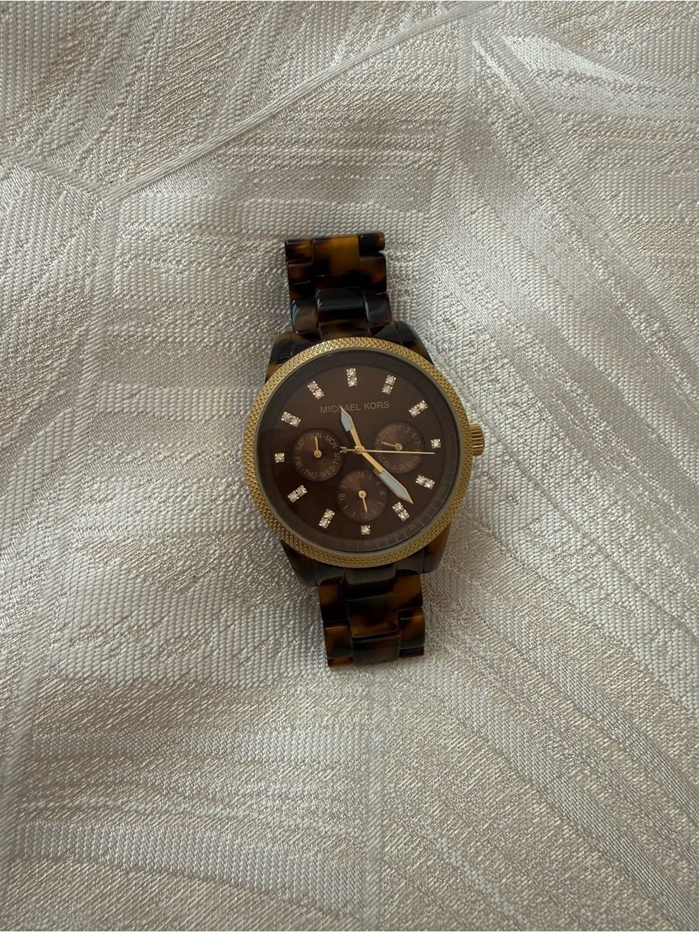 Michael Kors Tortoiseshell Brown and Gold Men’s Chronograph Watch